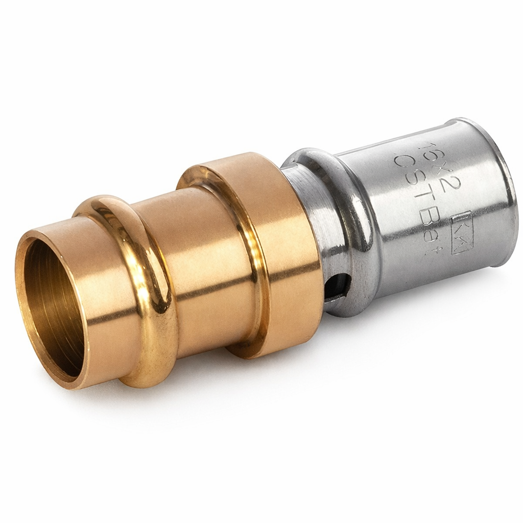 Raccord droit multicouche 16 vers cuivre 14 à sertir – SYSTEMPEX V