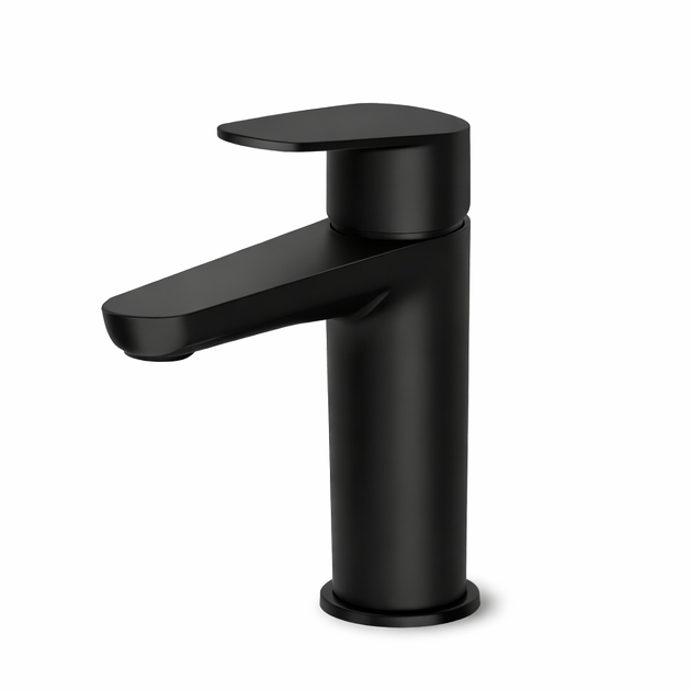 Rivo - Mitigeur lavabo monocommande noir mat avec vidage